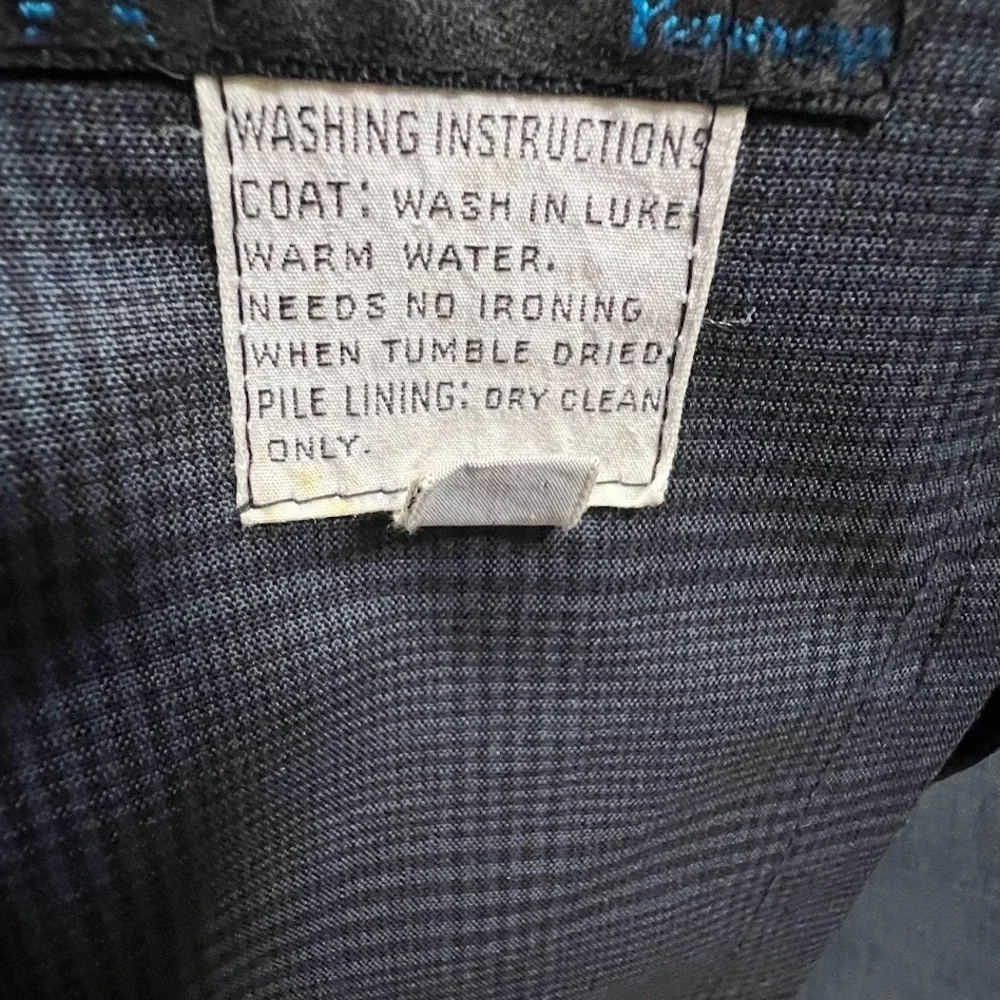 Vintage 1970s Towncraft Penn Prest Glen Plaid Car Coat Zip Out Liner‎ 42R Gray